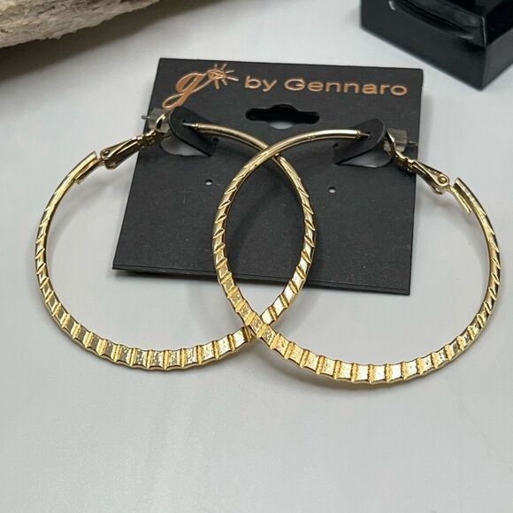 Gold Hoops G by Gennaro Earrings - Picture 2 of 6
